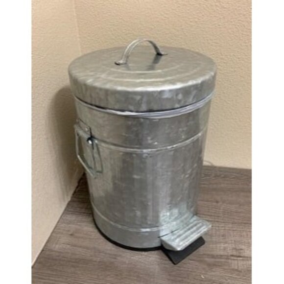 New Rustic Farmhouse Bathroom Trash Can - Pet Proof Galvanized Trash Can - Picture 1 of 2